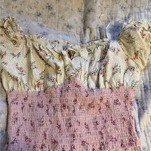 Sienna Sky Floral Pink and Cream Blouse